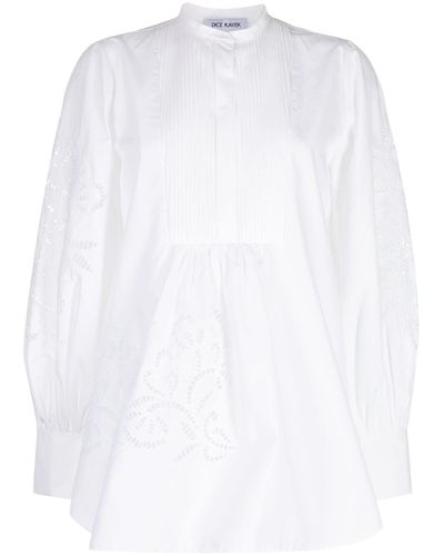 Dice Kayek Embroidered Cotton Blouse - White
