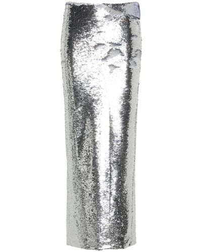LAQUAN SMITH Sequinned Maxi Skirt - Gray