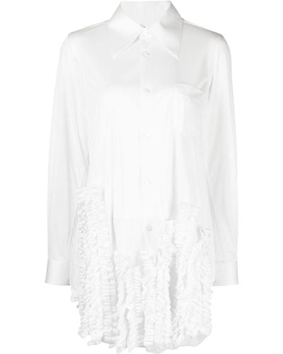 Comme des Garçons Hemd mit Rüschenbesatz - Weiß