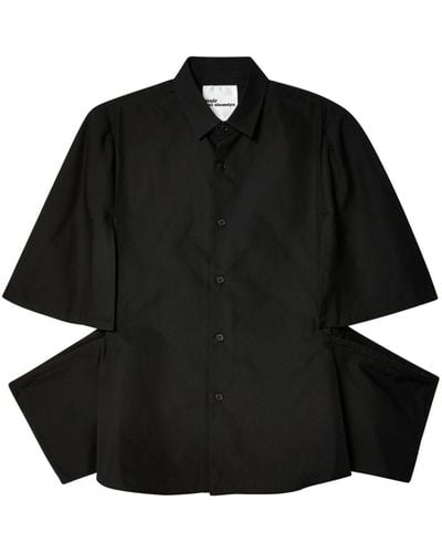 Noir Kei Ninomiya Double-sleeve Cotton Shirt - Black