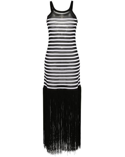 Khaite The Tenysi Striped Dress - White