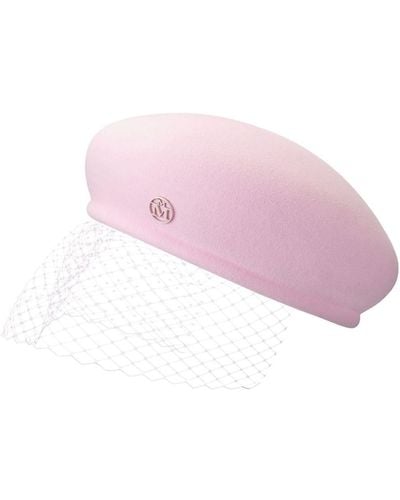 Maison Michel New Bonnie Veil Wool Hat - Pink