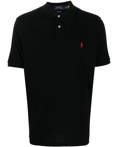 Polo Ralph Lauren Custom-Slim-Fit Poloshirt aus Piqué - Schwarz