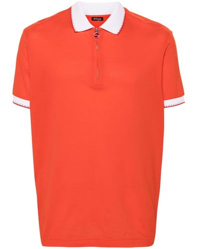 Kiton Piqué Poloshirt - Oranje