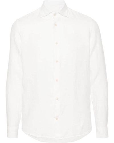 Drumohr Classic-collar Linen Shirt - White
