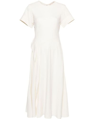 Ulla Johnson Ruffle-detail Round-neck Midi Dress - White