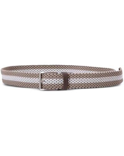 BOSS Striped Woven Belt - Gray