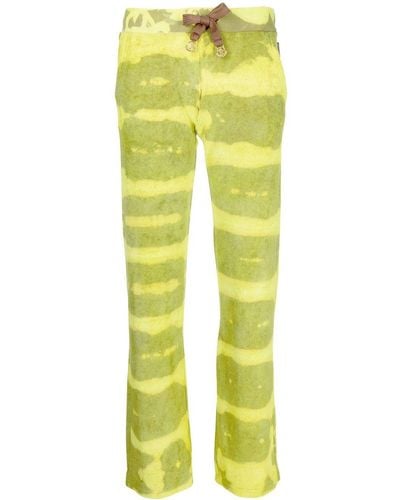 Stain Shade Tie-dye Print Track Pants - Yellow