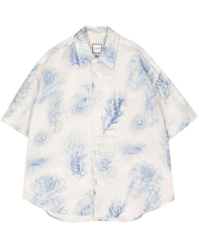 WOOYOUNGMI Out-of-focus-print cotton shirt - Weiß