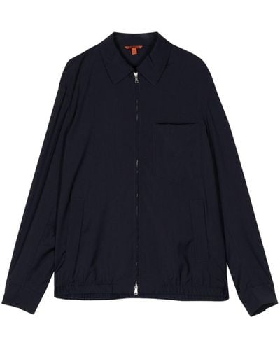 Barena Zip-up Wool Shirt Jacket - Blue