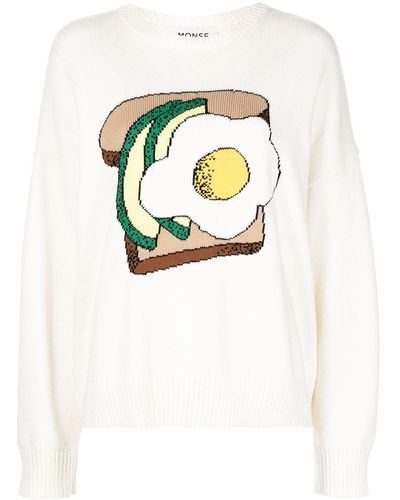 Monse Avocado Toast Merino-knit Sweater - White
