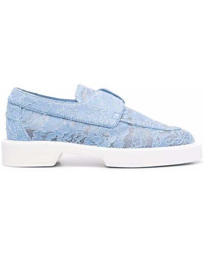 Le Silla Lace Slip-on Loafers - Blue