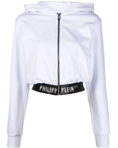 Philipp Plein Cropped-Hoodie - Weiß