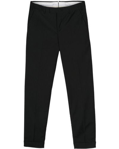 PT Torino Mid-rise Tapered Trousers - Black