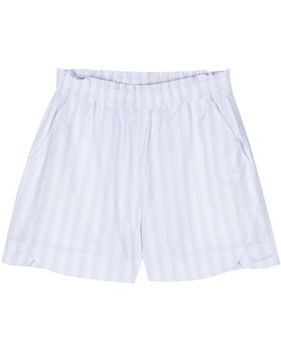 Remain Logo-embroidered Striped Shorts - White