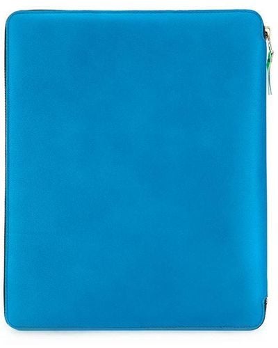 Comme des Garçons Colour-block Leather Laptop Case - Blue