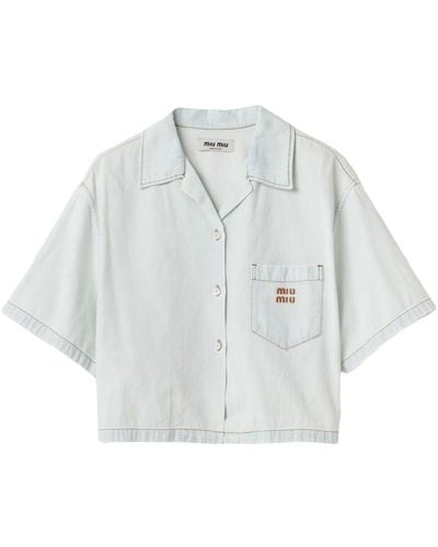 Miu Miu Chambray Denim Shirt - White