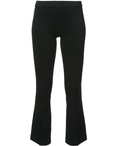 Helmut Lang Cropped Flare Rib Trousers - Black