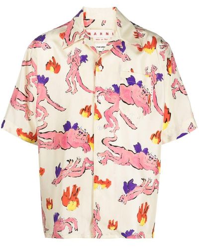 Marni Camisa con estampado gráfico - Rosa