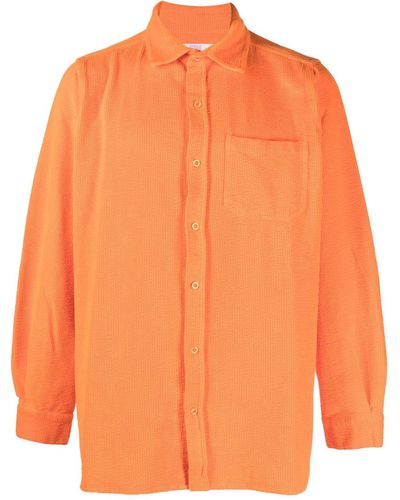 ERL Camisa con logo bordado - Naranja