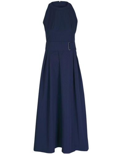 Akris Punto Belted Sleeveless Midi Dress - Blue