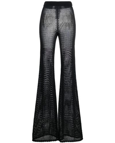 Moschino Jeans Crochet-knit Flared Trousers - Blue