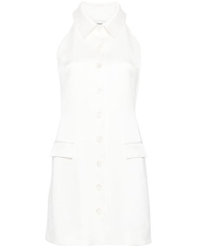 Claudie Pierlot Sleeveless Satin Shirtdress - White