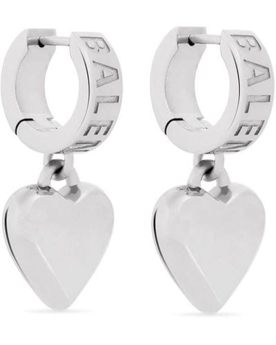 Balenciaga Sharp Heart Earrings - White