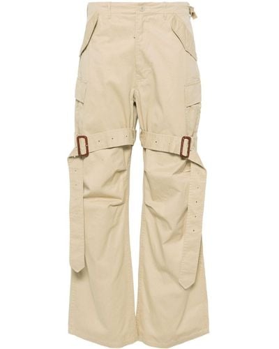 R13 Wide-leg Cotton Cargo Pants - Natural