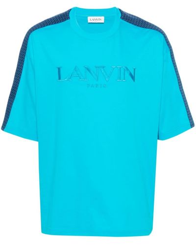 Lanvin Camiseta con logo bordado - Azul