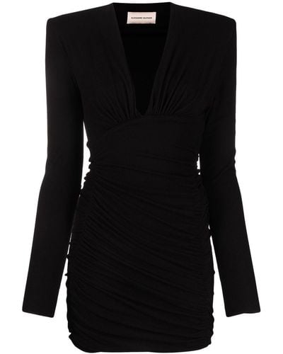 Alexandre Vauthier Sequin-embellished V-neck Mini Dress - Black