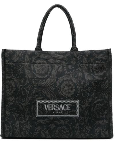 Versace Sac à main Barocco Athena en jacquard - Noir