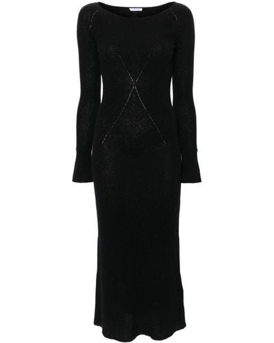 Patrizia Pepe Kleid mit rundem Ausschnitt - Schwarz