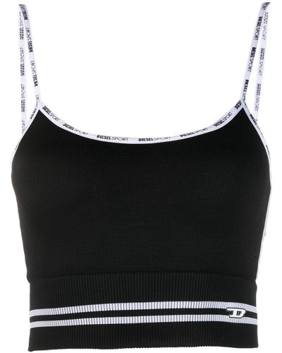 DIESEL Awb-fanny-wt27 Logo-print Sports Bra - Black