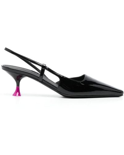 3Juin Sculpted-heel Slingback Court Shoes - Black
