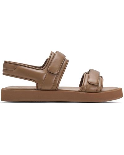 12 STOREEZ Padded Leather Sandals - Brown