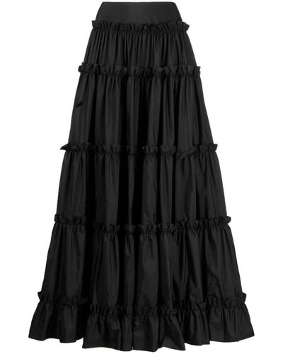 Roberto Cavalli Ruffled Maxi Skirt - Black