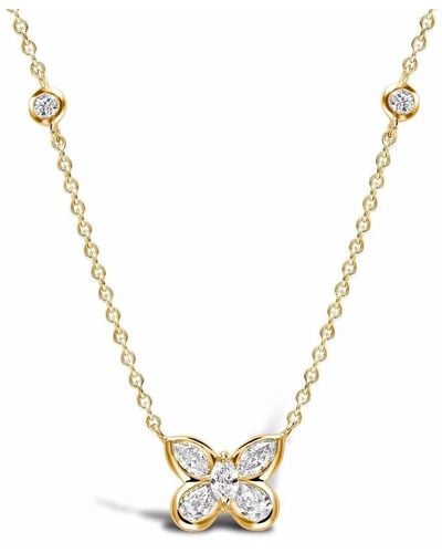 Pragnell 18kt Yellow Gold Butterfly Diamond Pendant Necklace - Metallic