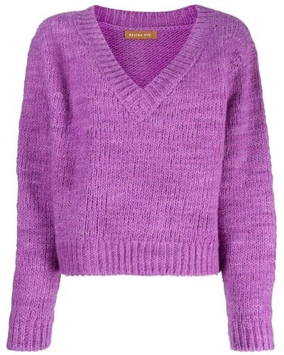 Rejina Pyo Elliot V-neck Sweater - Purple