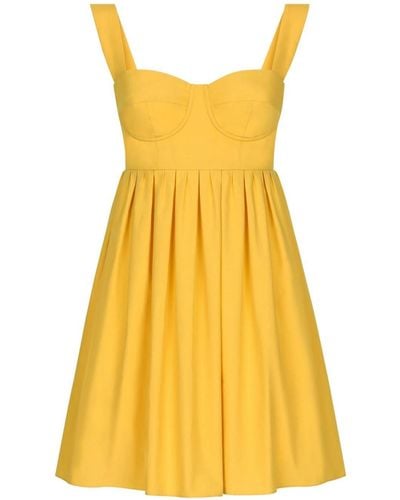 Dolce & Gabbana Short Cotton Corset Dress - Yellow