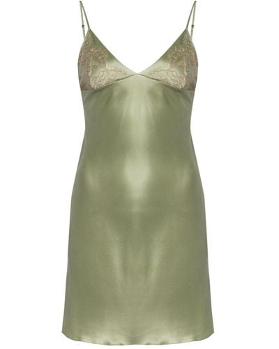 Gilda & Pearl Cocktail Hour Silk Slip Dress - Green