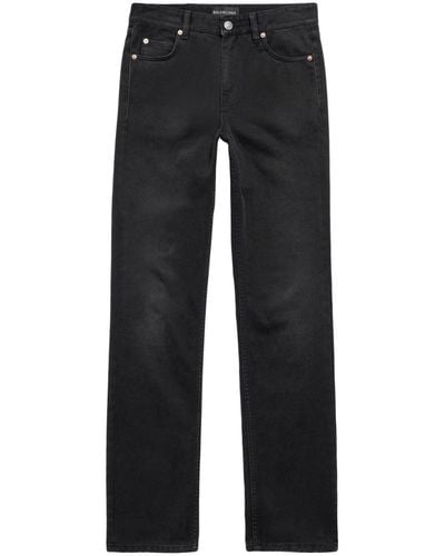 Balenciaga Mid-rise Straight-leg Jeans - Black