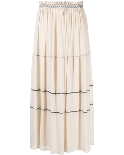 See By Chloé Pleated Maxi Skirt - Natural