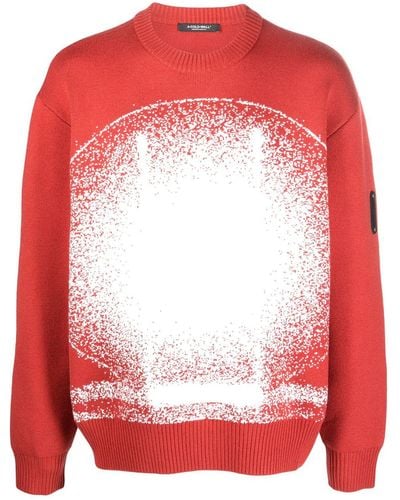 A_COLD_WALL* Exposure-print Knitted Crew Neck Sweatshirt - Red