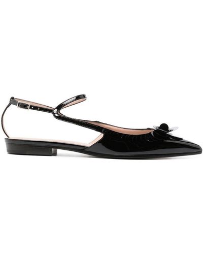 Emporio Armani Sequin-embellished Ballerina Shoes - Black