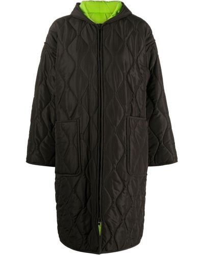 MSGM Gefütterter Mantel mit Reißverschluss - Schwarz