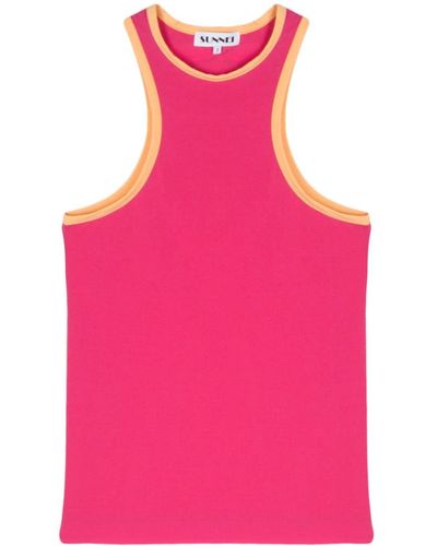 Sunnei Contrasting-borders Tank Top - Pink