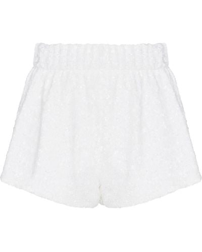 Oséree White Sequins Shorts