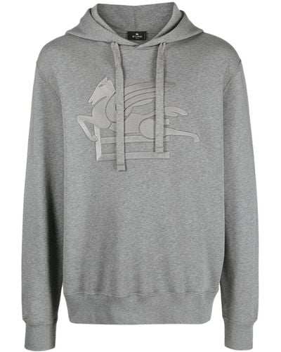 Etro Hoodie mit Logo-Stempel - Grau