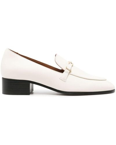 Maje 35mm Leather Loafers - White
